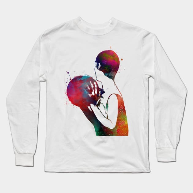 Basketball sport art #basketball Long Sleeve T-Shirt by JBJart